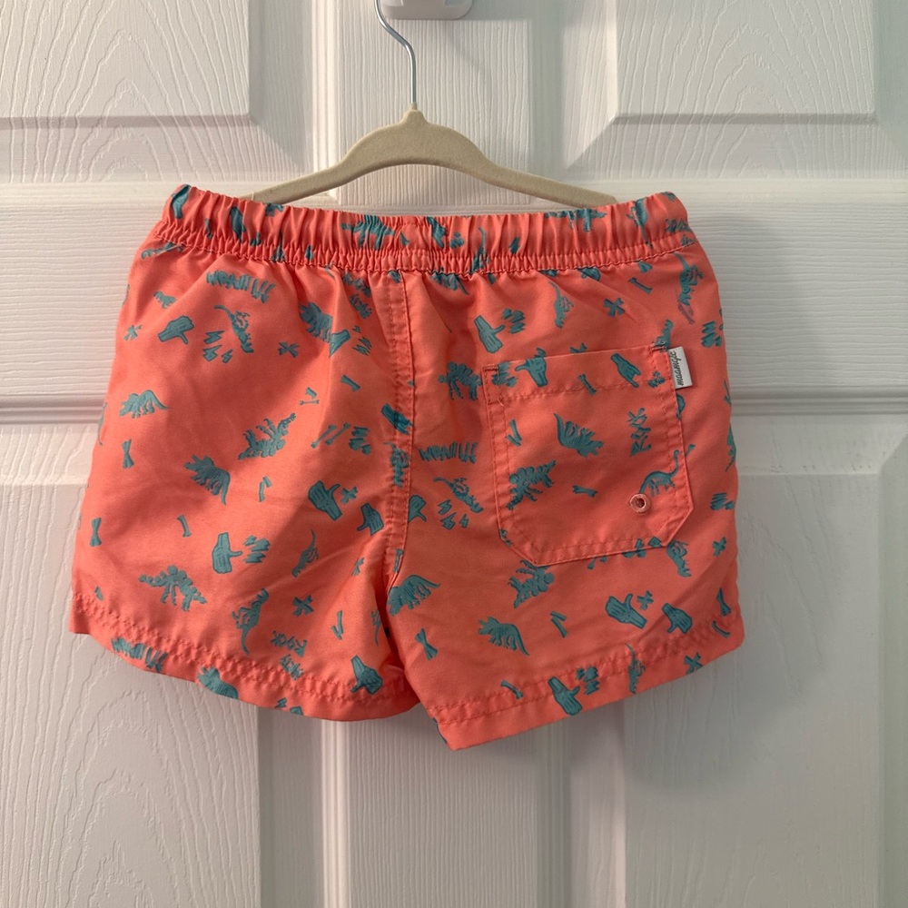 Maamgic Coral Shorts with Blue Dinosaur Print - Picture 2 of 3